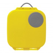 Żółto-szary mini lunchbox na przekąski do przedszkola, szkoły i na wycieczki.
