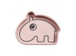 Różowa miseczka z przyssawką w kształcie uroczego hipopotama.
