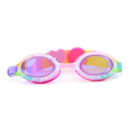 Tęczowe okulary do pływania w pastelowej kolorystyce.