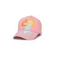 Różowa czapka z brokatowym daszkiem dla dziewczynki z piękną syreną.