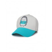Szaro - niebieska czapka z daszkiem dla dzieci z ochronnym filtrem z motywem słodkiego jeża.