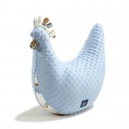 Poduszka do karmienia w kształcie kury w pięknym błękitnym kolorze.