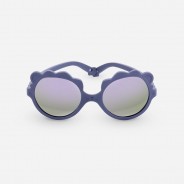 Okulary przeciwsłoneczne w fioletowych oprawkach w kształcie lwa.