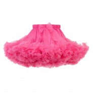Różowa falbaniasta spódniczka dla dziewczynki z gumką i kokardką w pasie.