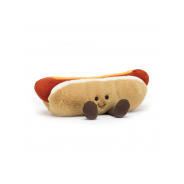 Pluszowa zabawka w kształcie wesołego hot doga.
