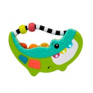 Zabawka dźwiękowa dla niemowląt w kształcie kolorowego krokodyla.