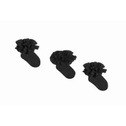 Czarne skarpetki z falbanką dla dziewczynki w wieku 1-3 lata.