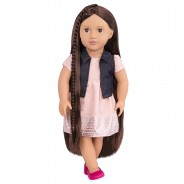 Duża lalka z włosami do układania fryzur.