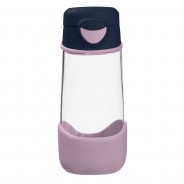 Butelka sportowa dla dzieci z ustnikiem w kolorze liliowo - granatowym.