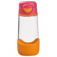 Butelka wykonana z tritanu w kolorze różowo-pomarańczowym.