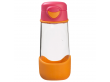Butelka wykonana z tritanu w kolorze różowo-pomarańczowym.