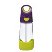 Fioletowo - limonkowa butelka ze słomką dla dzieci od 9 miesiąca życia.