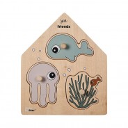 Drewniana układanka dla dzieci - podwodny świat.
